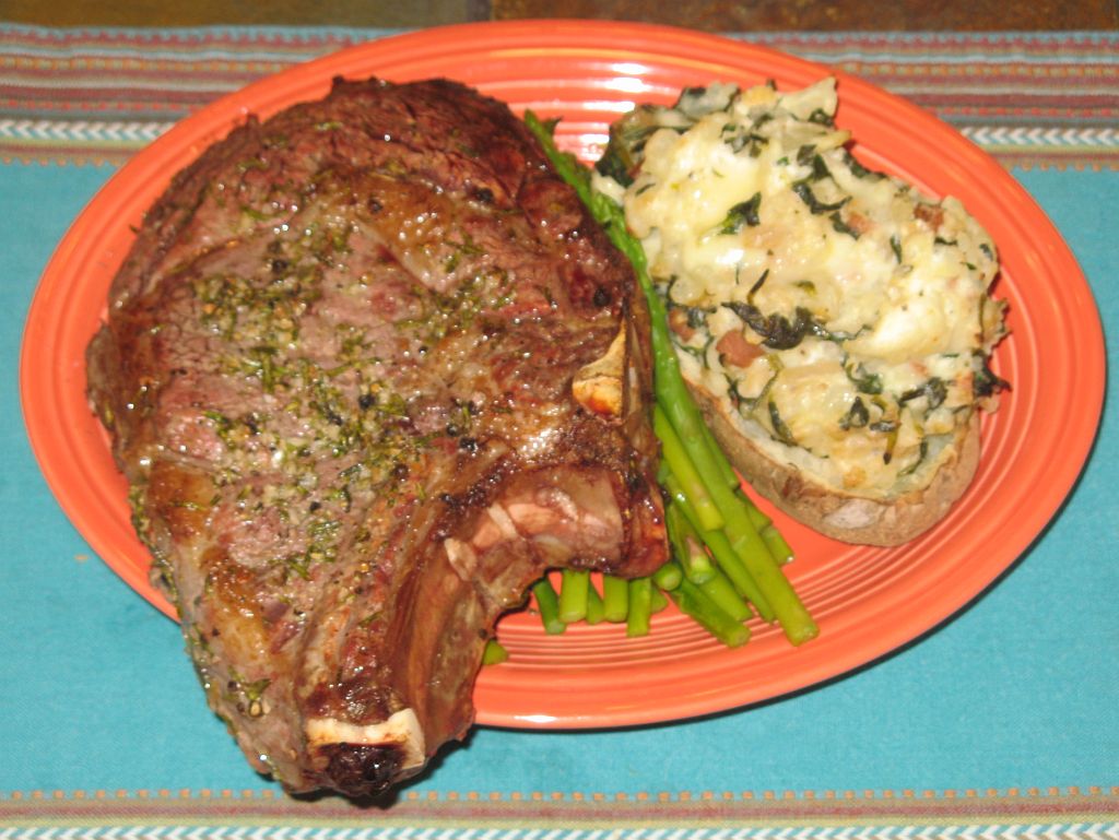 Pan-seared ribeye steak