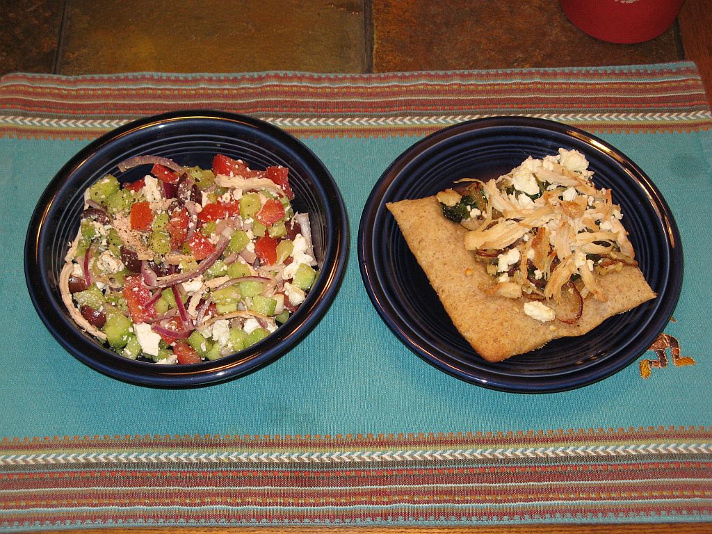 Greek Salad and Greek Pizza