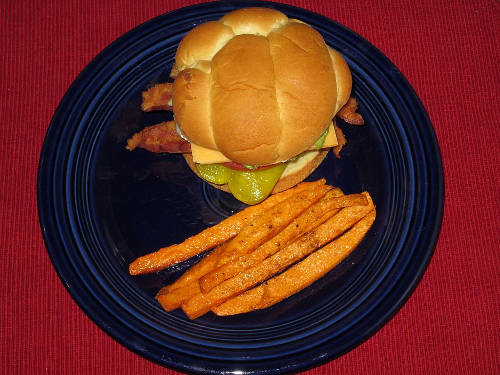 Bacon Cheeseburger and Sweet Tater Fries