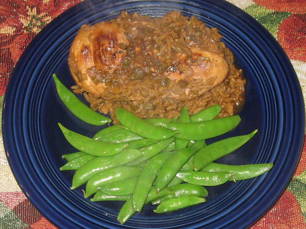 Asian Chicken and Rice with Sugar Snap Peas