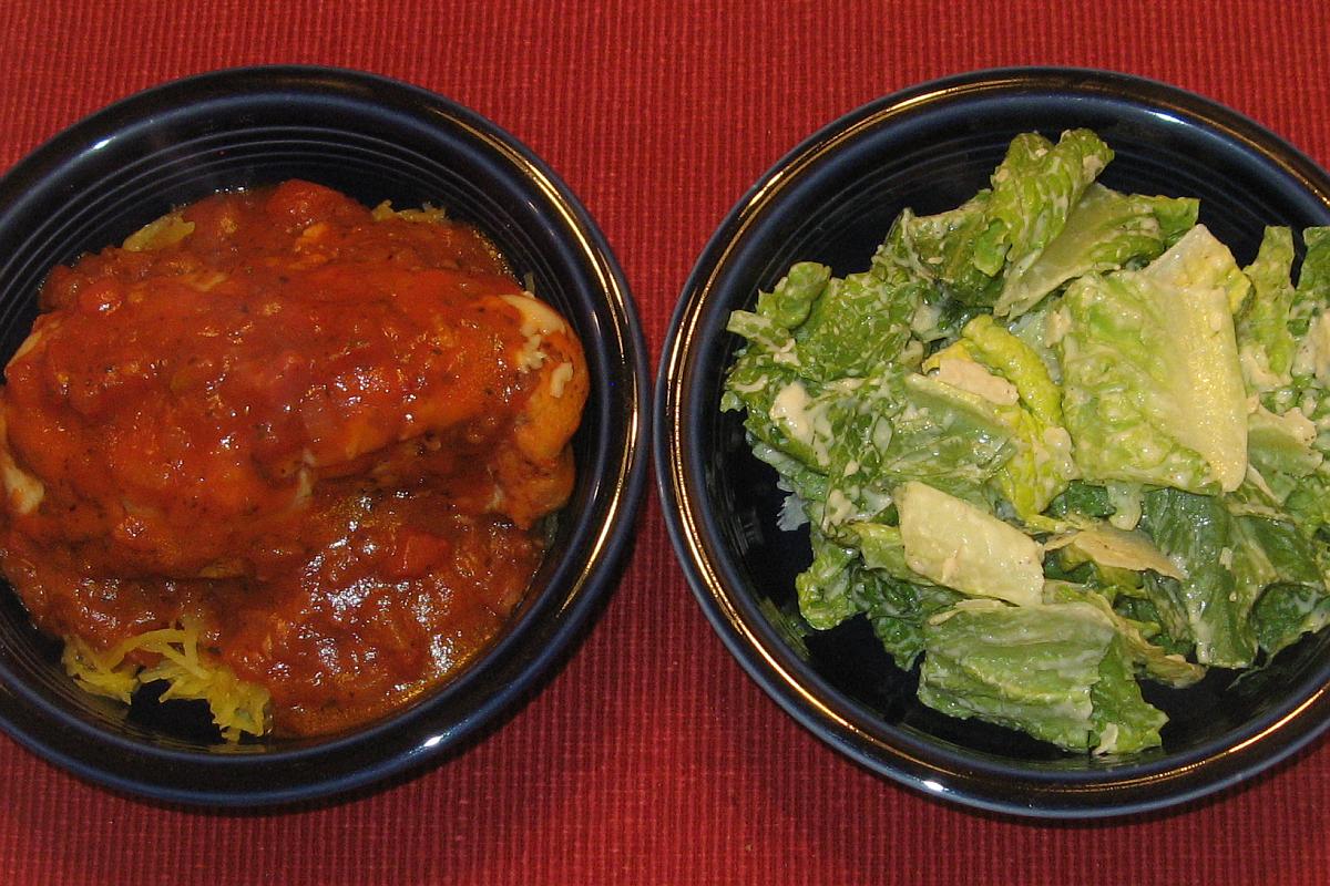 Chicken Parmesan and Salad