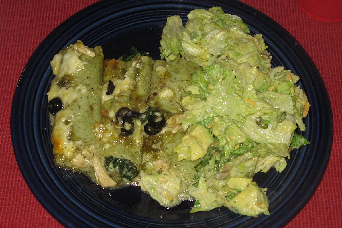 Enchiladas with a Salad