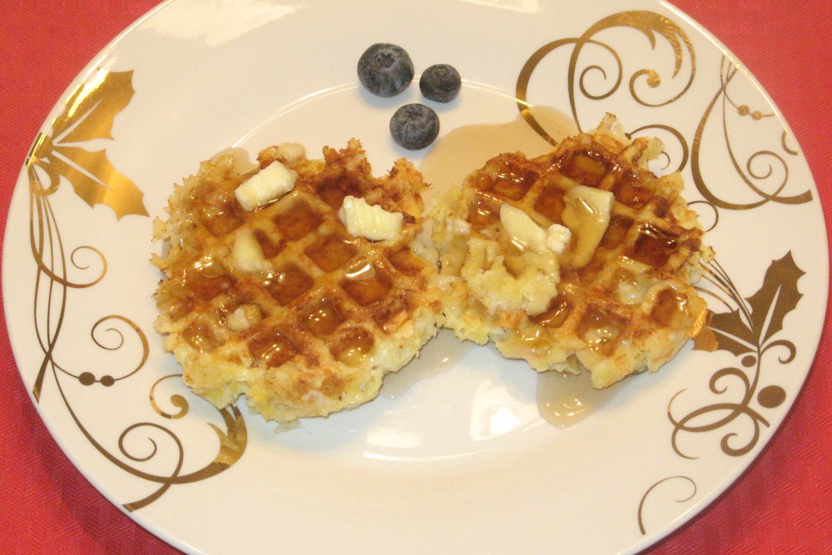 Chaffles with Blueberry Garnish