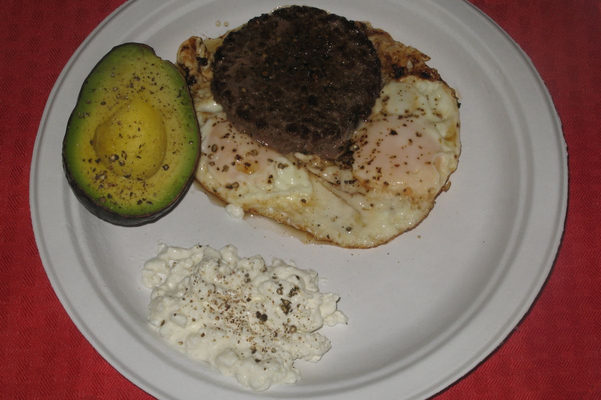 Burger and Eggs Breakfast